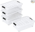 20 Quart Clear Plastic Under Bed Storage Bin by Julyeen