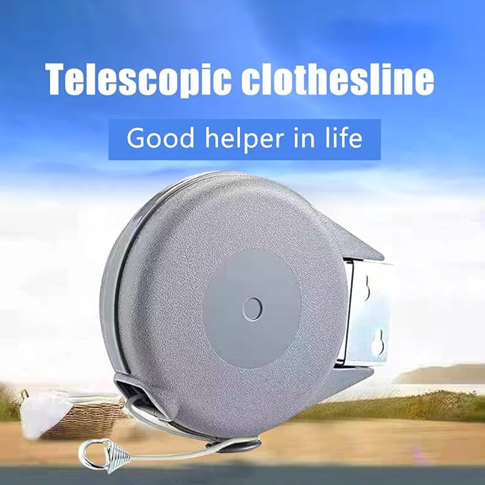Retractable Clothesline Used to Outdoor，39 feet PVC Line Retracting，Including - Image 3