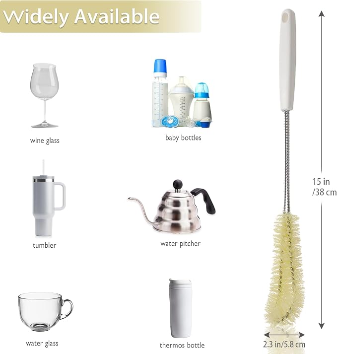 2-Pack 16 inches Long Handle Bottle Cleaning Brushes - Image 2