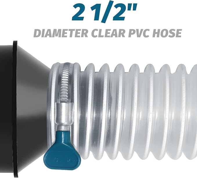 Qucship Heavy PVC Dust Hose, 2-1/2" x 10', Flexible PVC Fume Hose - Image 5