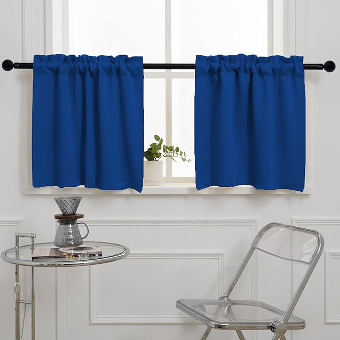 Pickluc Cafe Kitchen Curtains 36 Inches Long 2 Panels, Short Black Out Curtain by PICKLUC