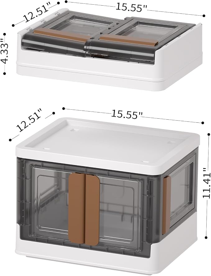 HAIXIN Closet Organizers and Storage, 4 Doors Opening Stackable Storage Box - Image 6