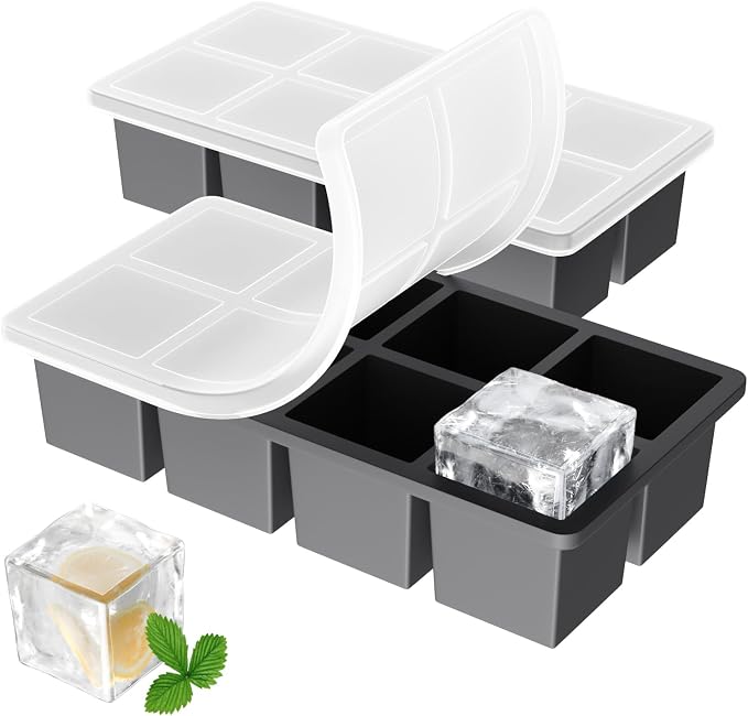 Large Ice Cube Trays for Whiskey: FDDAI Big Silicone Ice Cube Trays by FDDAI