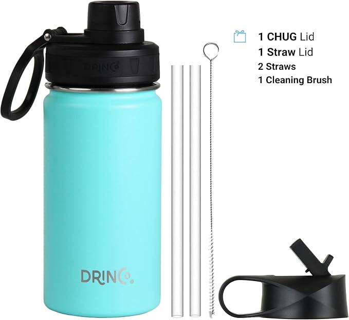 DRINCO Stainless Steel Water Bottle Spout Lid Vacuum Insulated Double Wall - Image 2