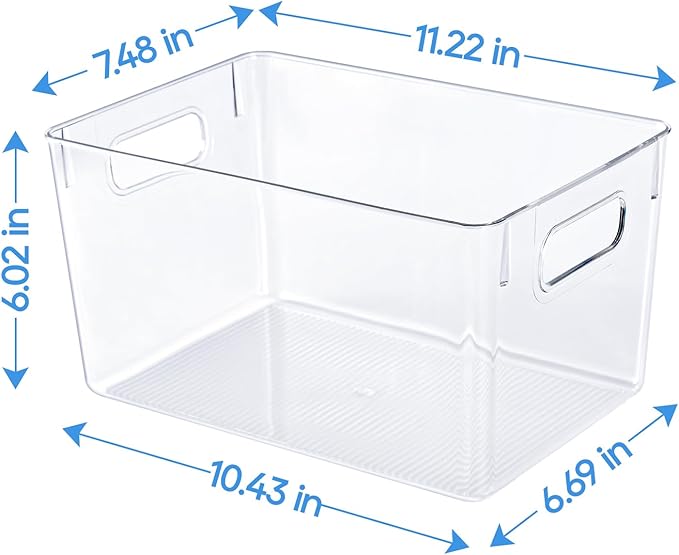 JollyPack 4 Pack Clear Plastic Storage Bins, Pantry Organizers and Storage - Image 2