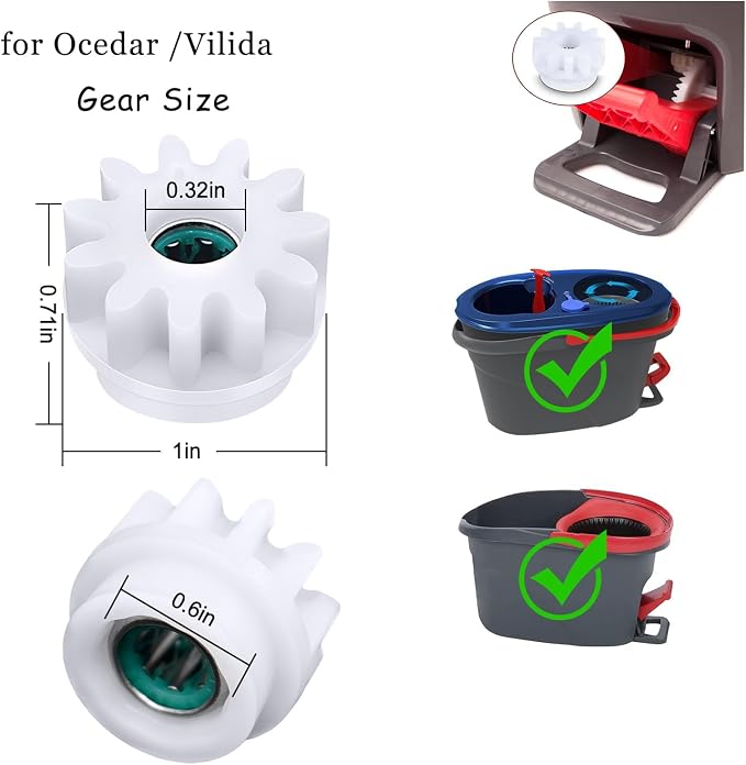 YWSH 6 Pack Spin Mop Bucket Gear Compatible - Image 2