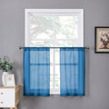 Tollpiz Short Sheer Tier Curtains Linen Textured Half Kitchen Curtain Sheers by Tollpiz