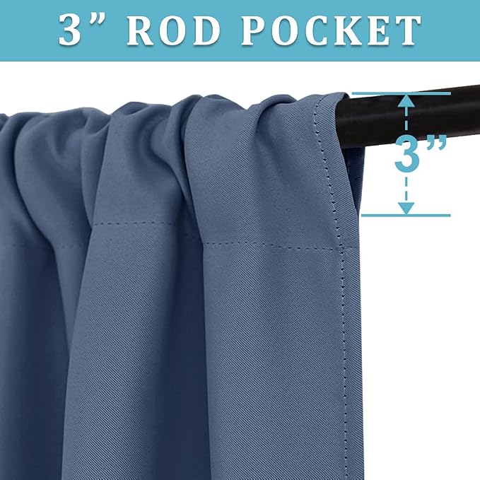RYB HOME Blackout Curtains 63 inches Long - Image 2