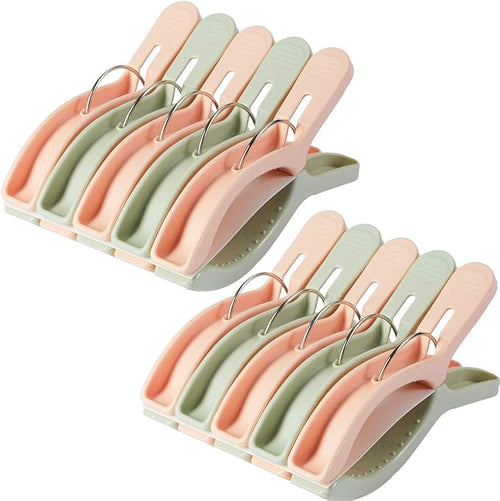 10 Pack Beach Towel Clips for Beach Chairs Jumbo Size Towel Clamps Lounge Pool by Foshine