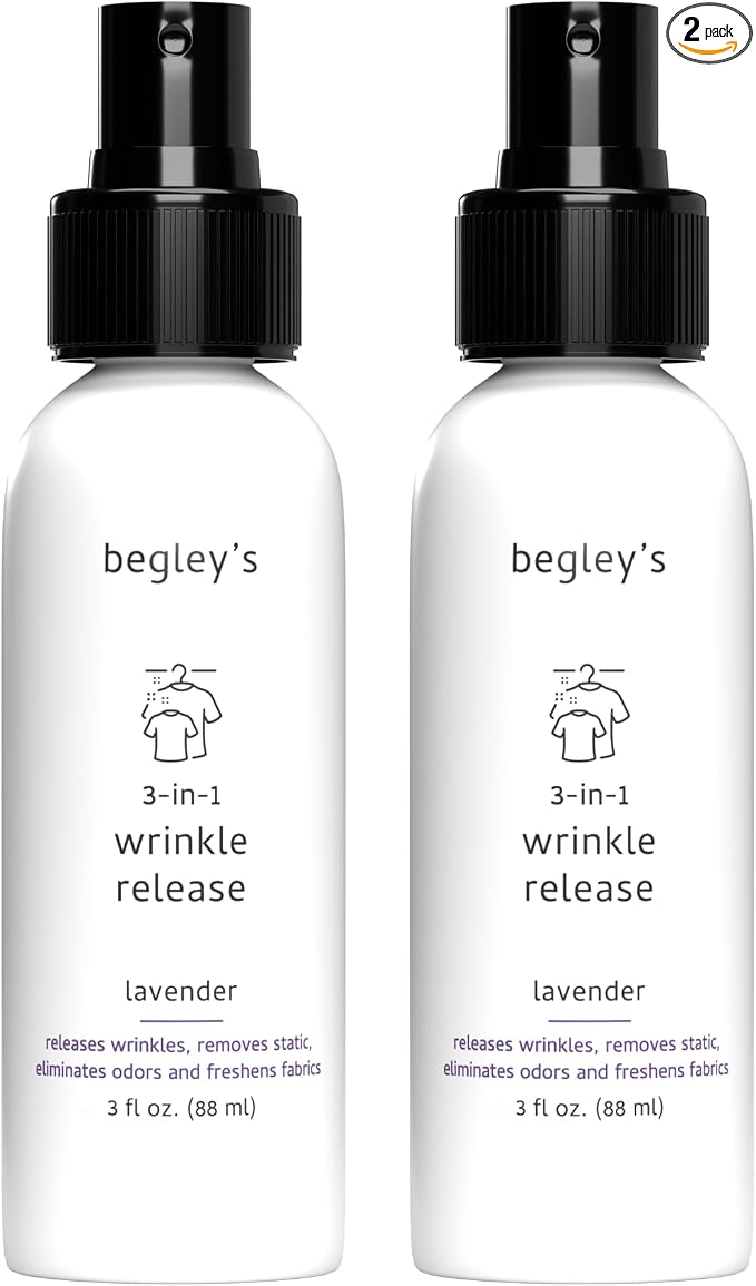 Begley's 3-in-1 Wrinkle Remover, Quick Fix Wrinkle Release, Static Cling Remover by Begleys