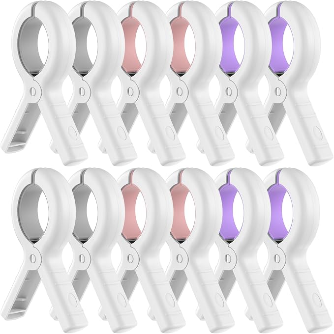 Senbowe 12 Pack Beach Towel Clips, Pool Chair Clips, Heavy Duty Plastic Clothes by Senbowe