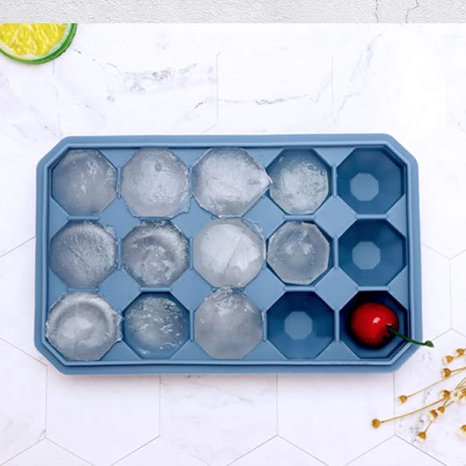 Ice Cube Trays with Silicone Lid, 15 Grid Diamond Shaped Ice Tray Easy Release - Image 2