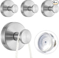 4 PCS Suction Cup Hooks for Shower, Stainless Steel No Drill Suction Towel Hooks by Pierpel
