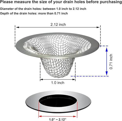 1.0" Small Drain Strainer, Sink Drain Hair Catcher, Bathroom Sink Drain Strainer - Image 2