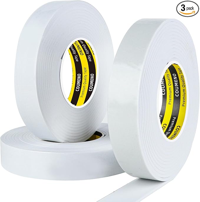 3 Pack EVA Single-Sided Adhesive Foam Tape 1.2inx16.4FT Single-Sided Sealing by COUMENOAdhesivetape
