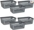 Glad Plastic Storage Basket Set, Value Pack of 6 | Open Storage Bins by GladTrashFoodStorage