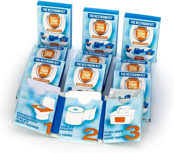 The Restroom Kit Great for travel Portable Disposable Oversized Toilet Seat by THERESTROOMKIT