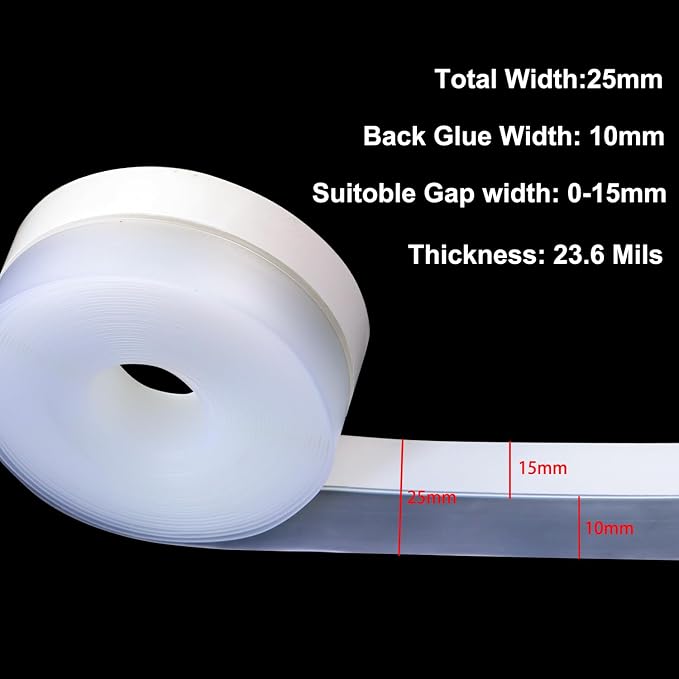 FOURGUN Silicone Weather Stripping Seal Door Tape 25 MM * 16.5FT Insulates - Image 2