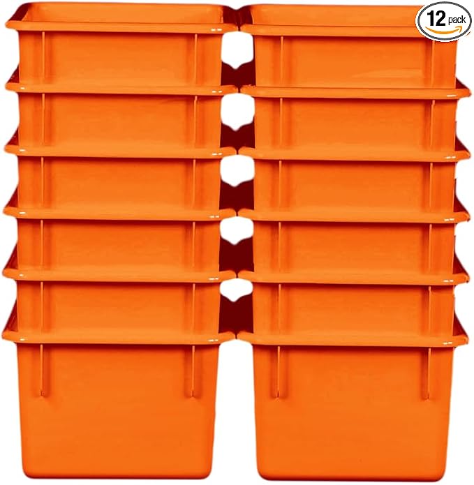 Wood Designs Cubby Storage Bin, Heavy Duty Plastic Containers by Unknown