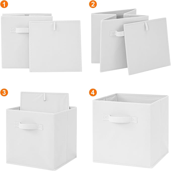 Stero 13x13x13 Inch Fabric Storage Bins 6 Pack Fun Colored Durable Storage Cubes - Image 3