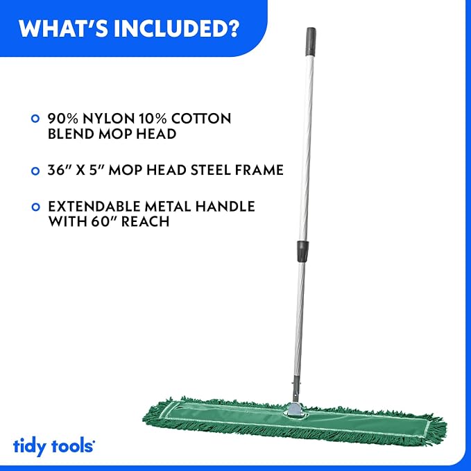 36 Inch Green Commercial Dust Mop & Floor Sweeper - Image 4