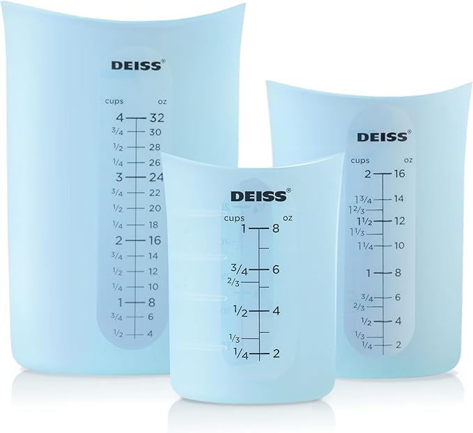 Deiss PRO 3 Piece Silicone Measuring Cup Set by DeissKitchenware