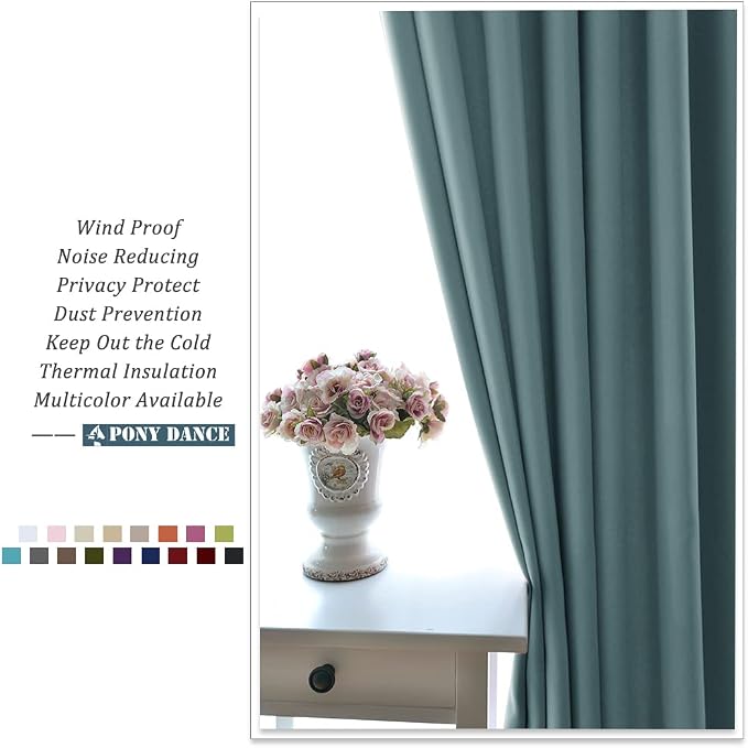 PONY DANCE Small Curtains Blackout, Privacy Energy Efficiency Mini Curtains - Image 5
