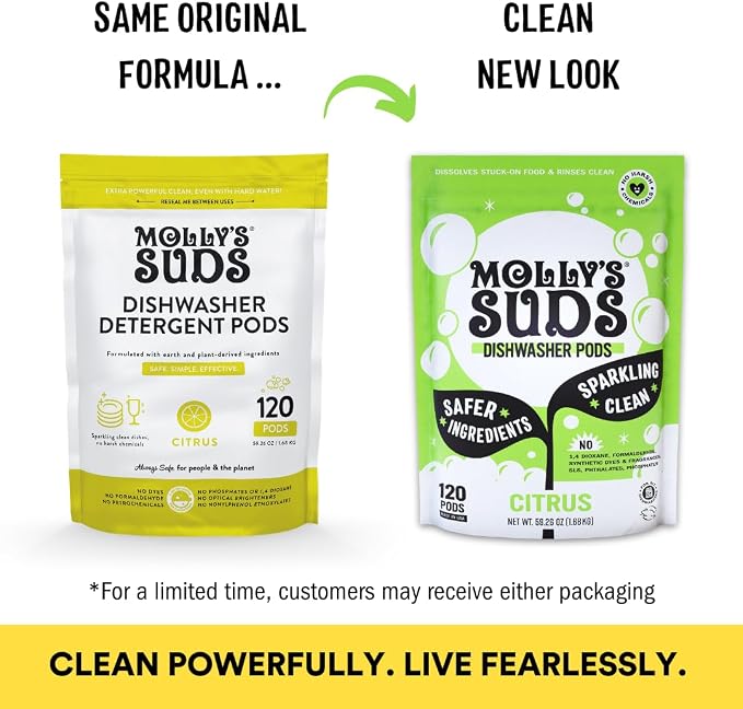 Molly's Suds Dishwasher Pods | Clean Dishwasher Detergent, Cuts Grease & Rinses - Image 2