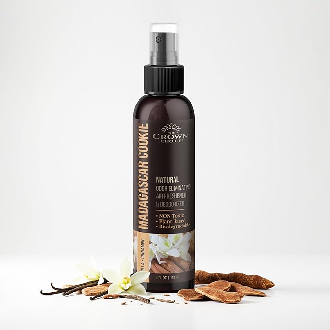 Non-Toxic Odor Eliminator, Natural Vanilla & Cinnamon Air Freshener Spray by TheCrownChoice