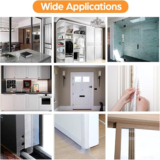 Bruiefpap 36 Ft Silicone Door Weather Stripping, Self-Adhesive Door Seal Strip - Image 6