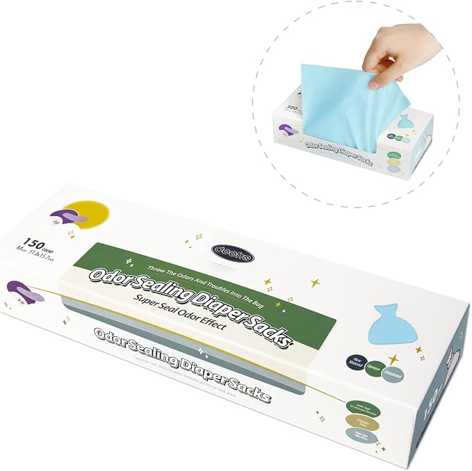 Odor Sealing Disposable Diaper Bags, Large Capacity, Unscented Diaper Trash Bags by deefre