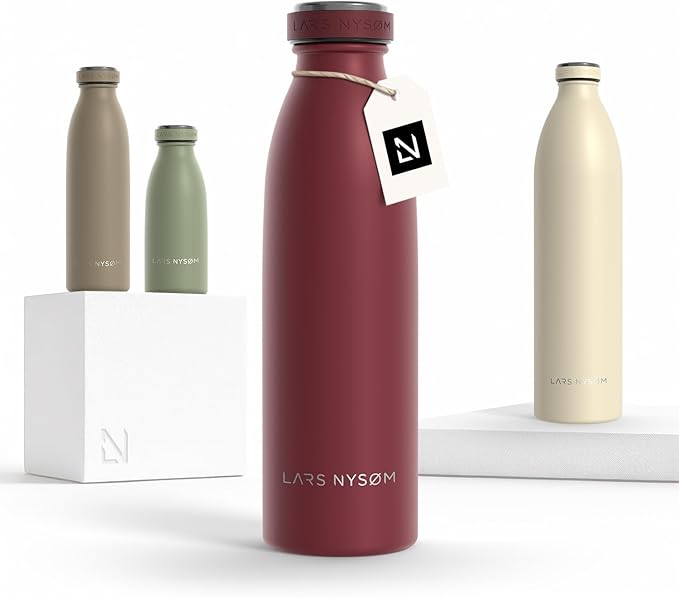 LARS NYSØM Stainless Steel Insulated Water Bottle 12oz 17oz 25oz 34oz 51oz | by LN