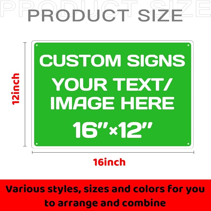 custom metal sign, Aluminum Weatherproof Metal Sign Multiple Sizes Custom - Image 2