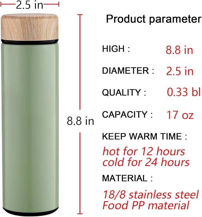 15oz Water Bottle Stainless Steel Thermos Flask - Image 2