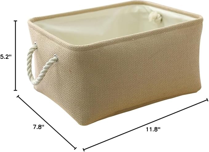 TheWarmHome Decorative Basket Rectangular Small Storage Basket Fabric Storage - Image 10
