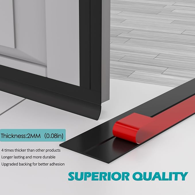 Heavy-Duty 36 ft x 1 in Weather Stripping, Extra Thick 2mm Door Draft Stopper - Image 9
