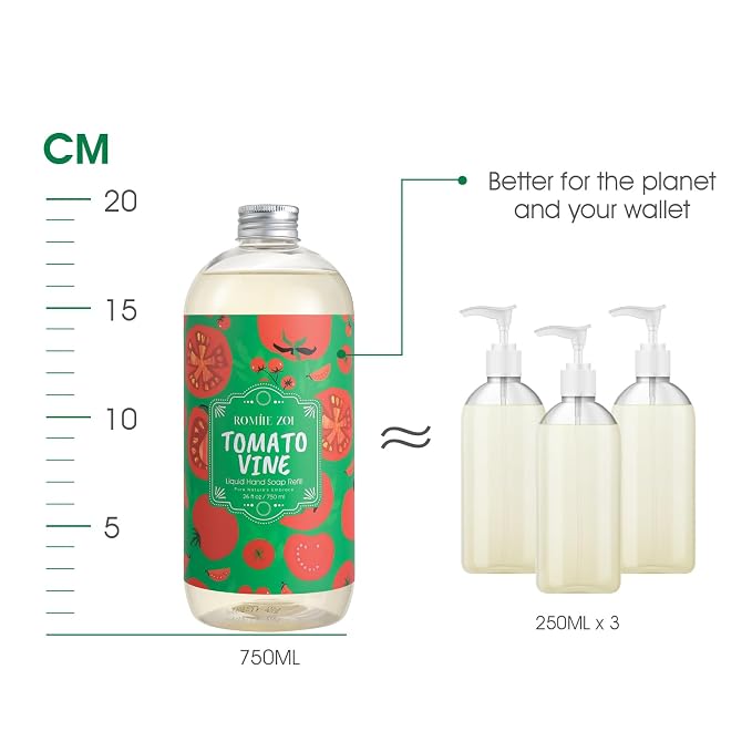 ROMIIE ZOI Liquid Hand Soap Refill, Tomato Vine, Gentle & Moisturizing Formula - Image 4
