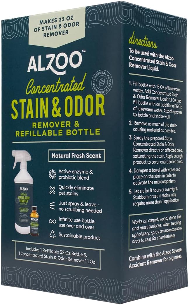 ALZOO Concentrated Stain & Odor Remover Bundle Bottle Set, Includes 32 Fl. Oz - Image 4