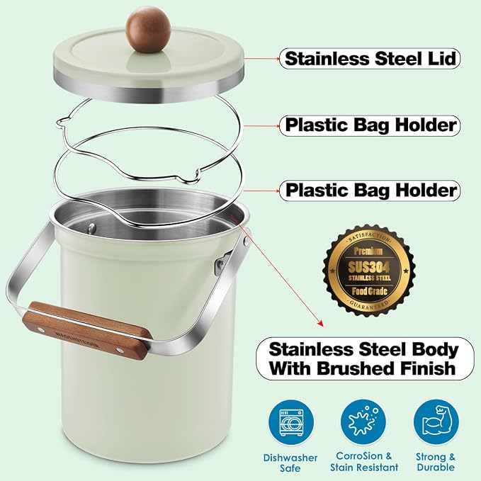 Kitchen Countertop Compost Bin 101Ounces / 3Liter - Image 6