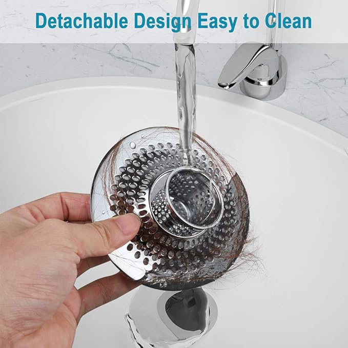 MFTEK Drain Hair Catcher Tub Drain Protector, Stainless Steel Bathtub Shower - Image 4