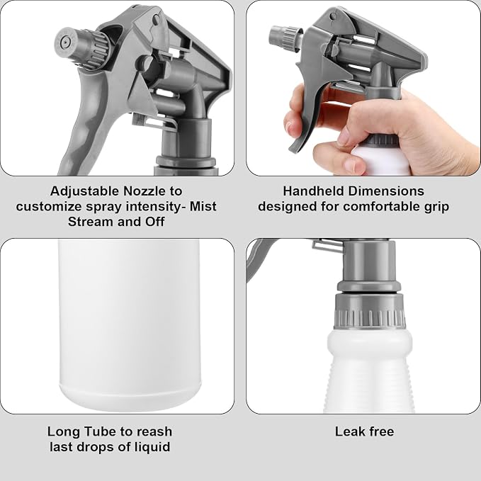 Eccliy 12 Pcs 16 Oz Plastic Spray Bottle, Adjustable Empty Reusable Sprayer - Image 5