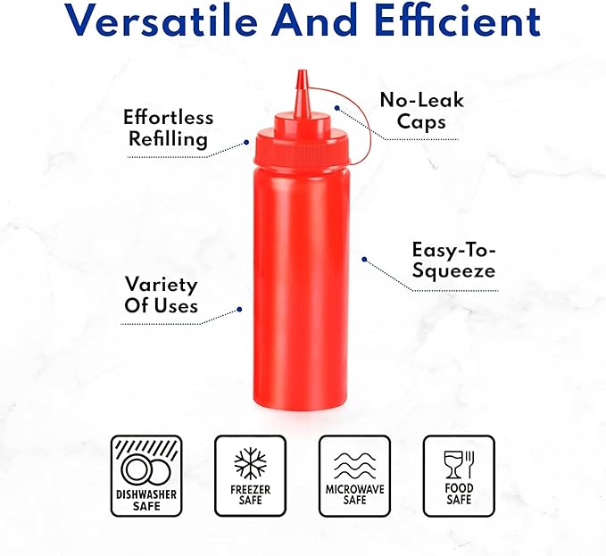 New Star Foodservice 533746 Squeeze Bottles, Wide Mouth, 32 oz - Image 8
