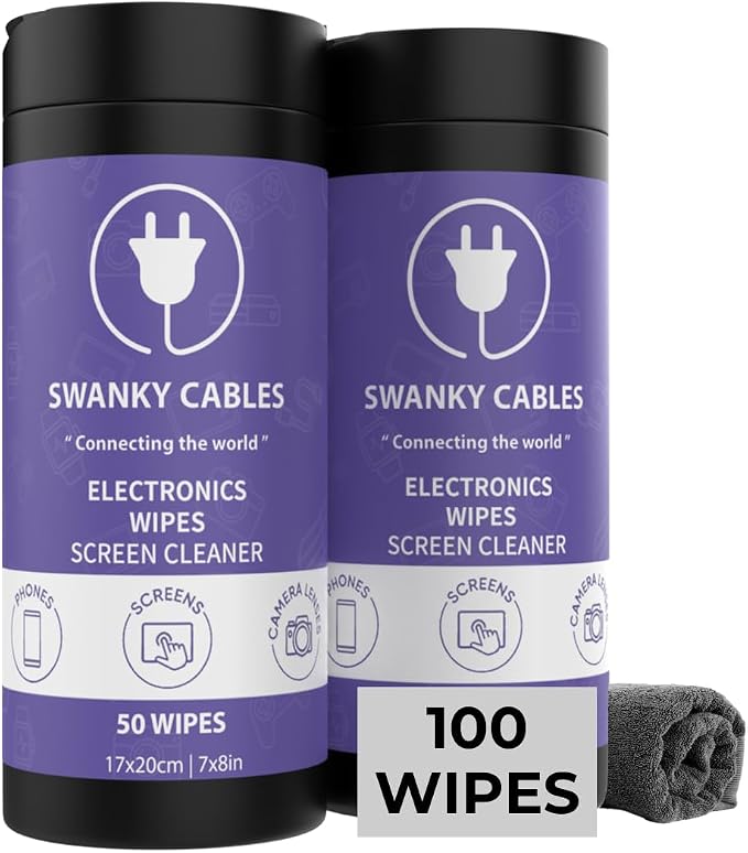 Screen Cleaner Wipes: Electronic Wipes by SWANKYCABLES
