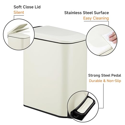 TIPGO Slim Bathroom Trash Can - Image 2