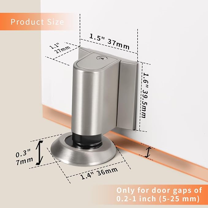 Bak Bo Magnetic Door Stoppers 2 Pack Bottom of Door Holder Keep Door Open No - Image 2