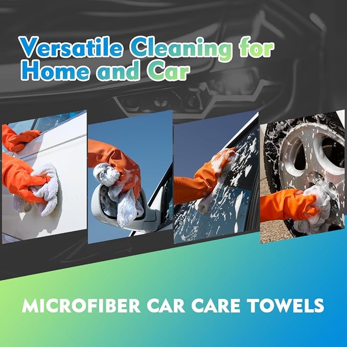 HOMEXCEL Microfiber Cleaning Cloth 6 Pack 12.5 x 12.5 inch Microfiber Towels - Image 4