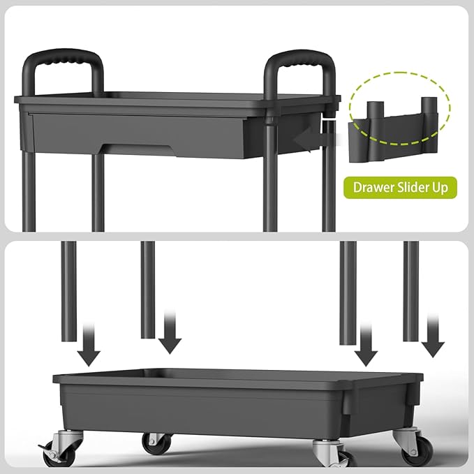 5 Tier Rolling Cart Organizer, Bathroom Cart Organizers - Image 5