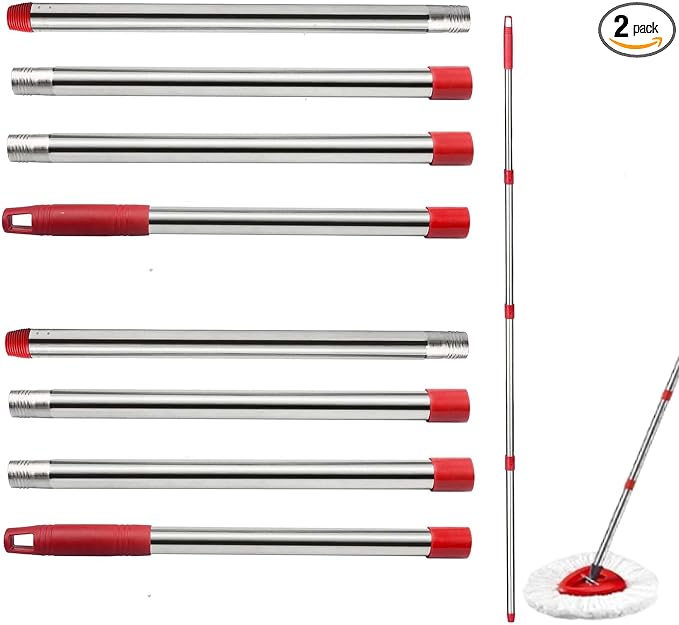 Spin Mop Replacement Handle, 4-Section 30-to-58 inch Mop Replacement Stick by Fazlynyi