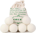 Wool Dryer Balls Organic XL 6-Pack, Reusable Natural Fabric Softener, Dryer by FHQSX