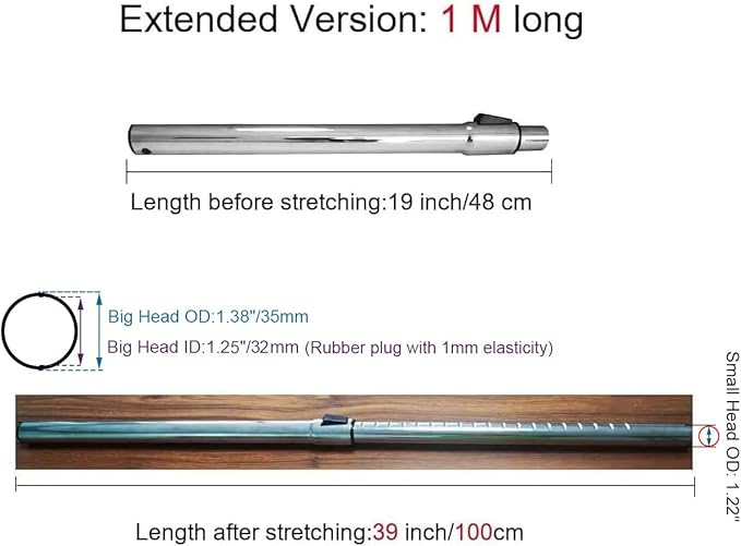 Eagles 1-1/4" Extension Wands Vacuum Cleaner Accessories, 32mm Vacuum Hose - Image 2